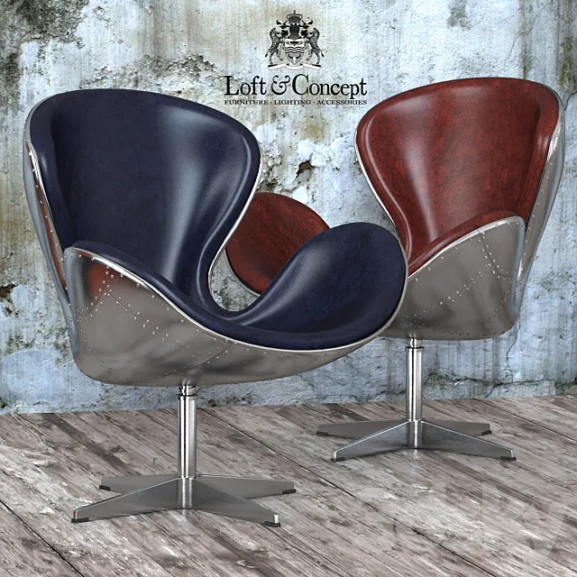 Armchair Spitfire Swan Chair Aviator (5 colors) 3DModel