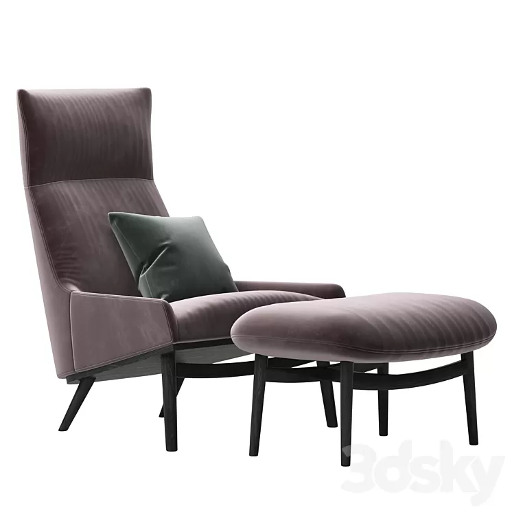 Armchair SUNDAY by WENDELBO 3D Model Armchair SUNDAY by WENDELBO 3D Model