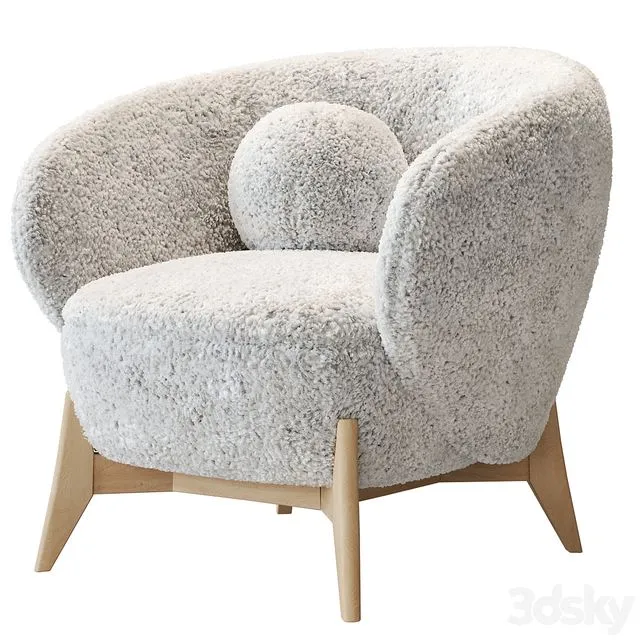 Armchair Tilar Cozy White 3D Model