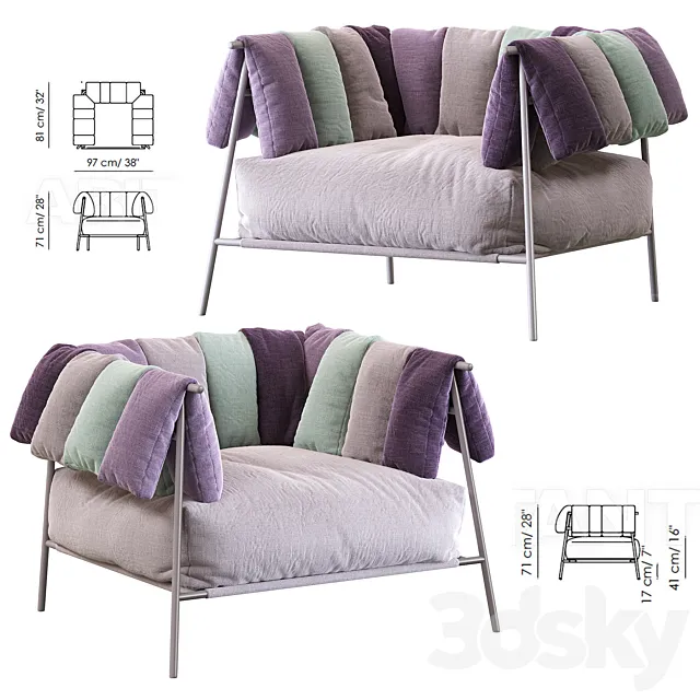 Armchair tirella by bonaldo 3DModel