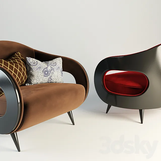 Armchair TURRI CONTEMPORARY 3D Model Armchair TURRI CONTEMPORARY 3D Model
