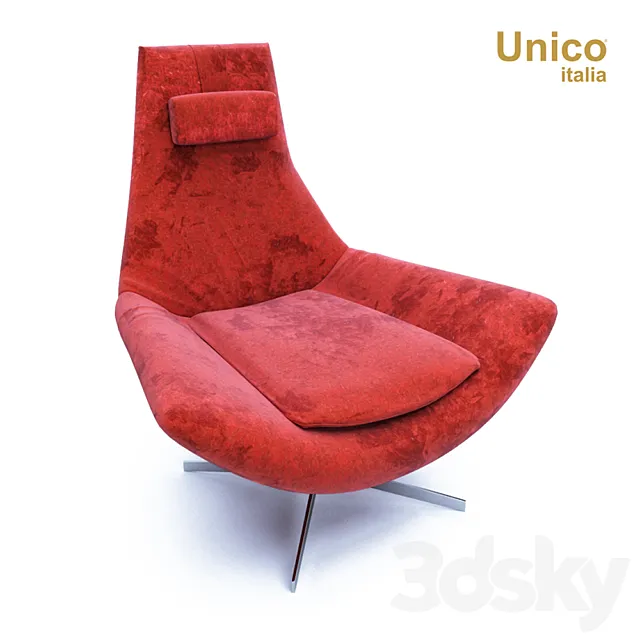 Armchair Unico Italia Zero Quattro POL002 3D Model Armchair Unico Italia Zero Quattro POL002 3D Model