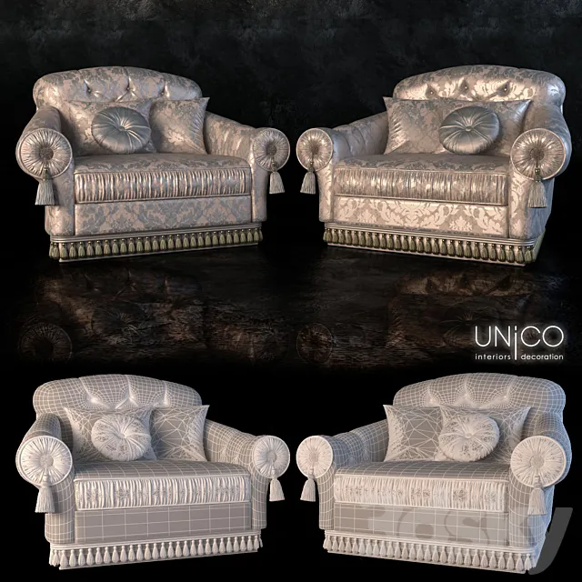 Armchair unico verdi 3D Model