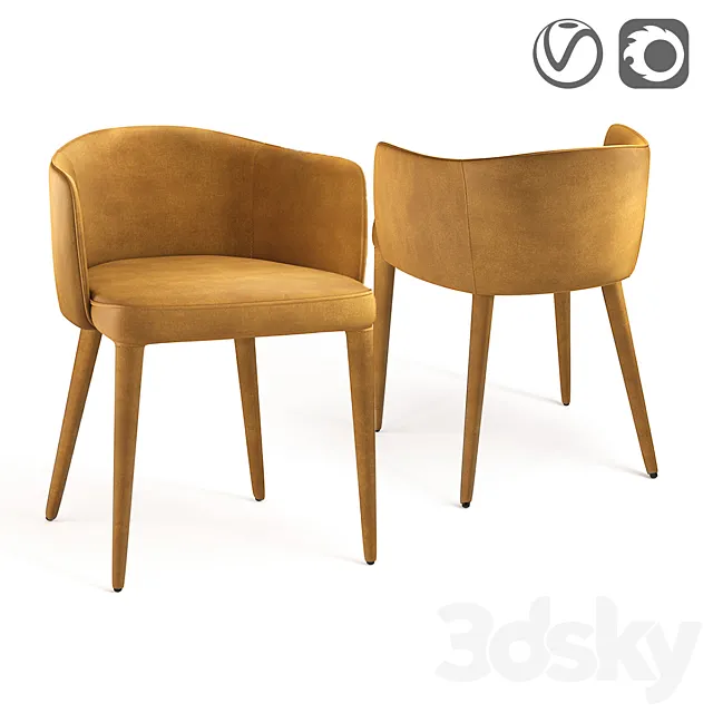Armchair velor Bristol 3D Model Armchair velor Bristol 3D Model