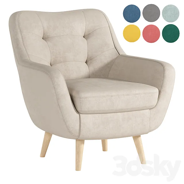 Armchair Vitio Gene Gray 3D Model Armchair Vitio Gene Gray 3D Model