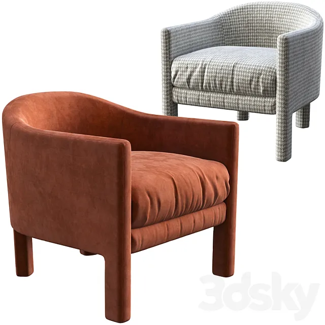Armchair west elm isabella 3D Model