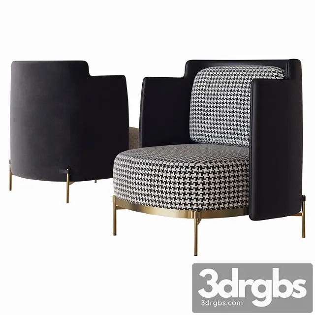 Armchair with armrests tape minotti 3D Model Download Armchair with armrests tape minotti 3D Model Download