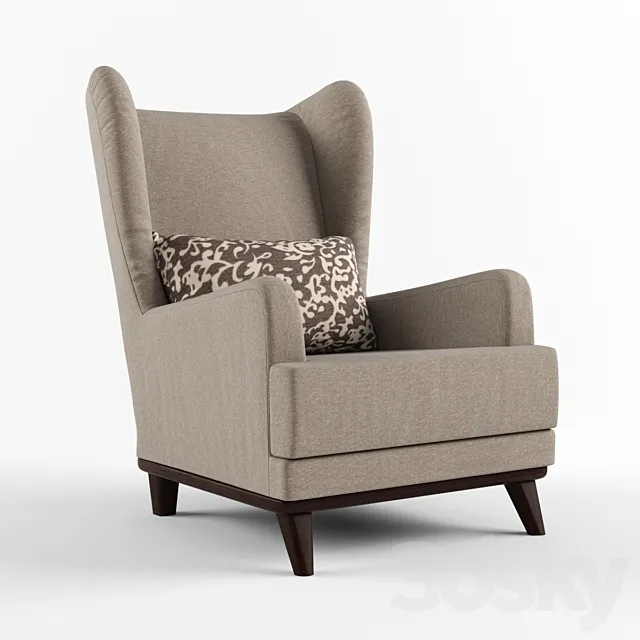 Armchair with headrest speakers and pillow 3DModel