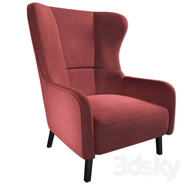 Armchair with high back “Arthur” 3D Model