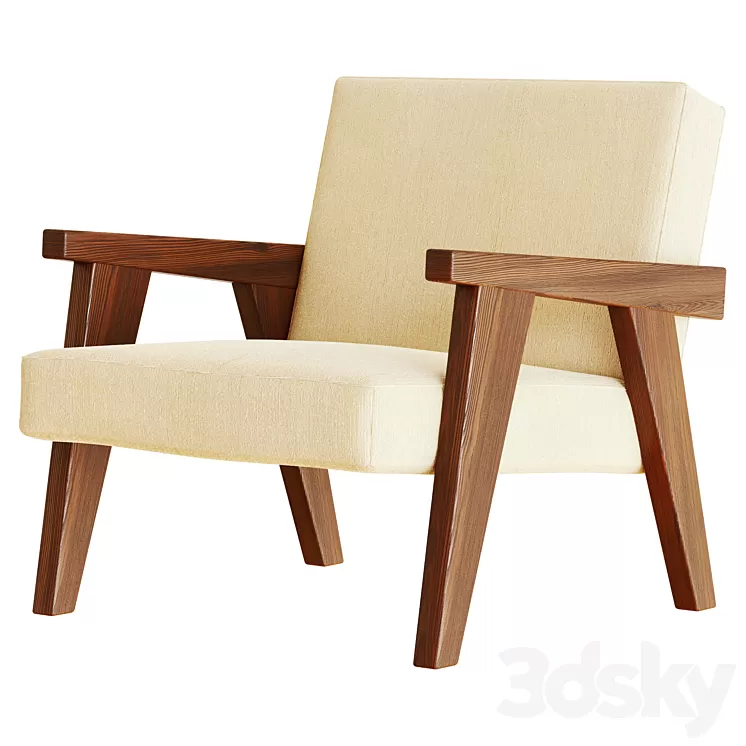 Armchair Zara Home 3D Model Armchair Zara Home 3D Model