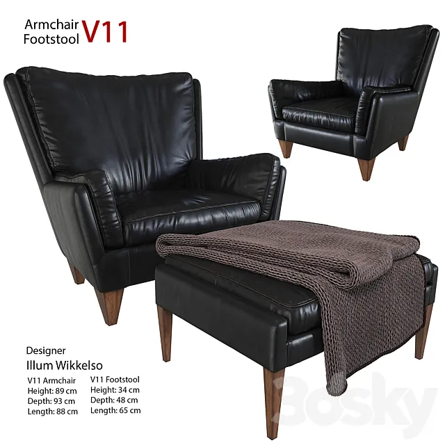 Armchair_Footstool_V11_Illum Wikkelso 3DModel