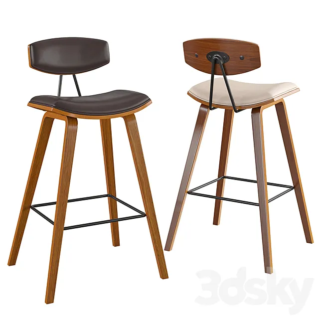 Armen Living Fox Bar Stool 3D Model Armen Living Fox Bar Stool 3D Model