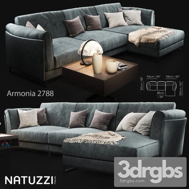 Armonia 288 Natuzzi Sofa 3D Model Download Armonia 288 Natuzzi Sofa 3D Model Download