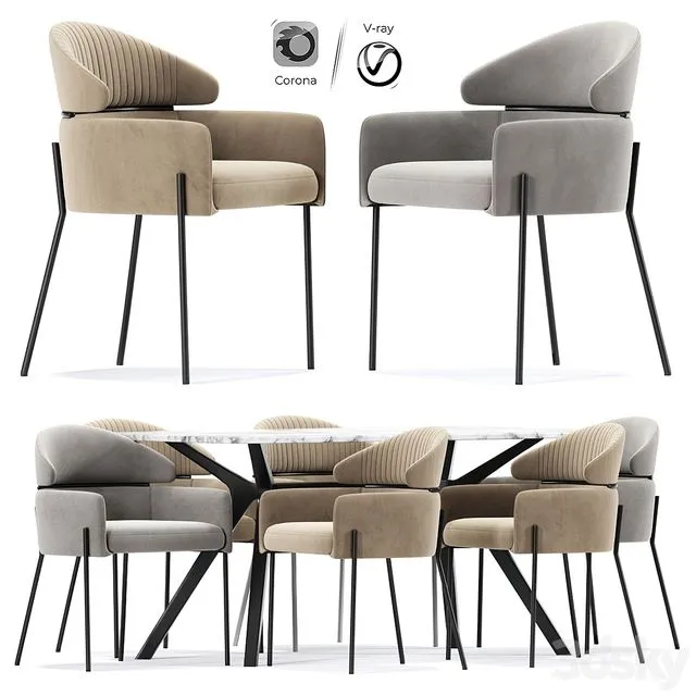 Armrests Alexia Kare Chest Table 3D Model Armrests Alexia Kare Chest Table 3D Model