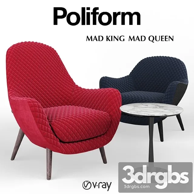 Armrests poliform mad queen and mad king 3D Model Download Armrests poliform mad queen and mad king 3D Model Download