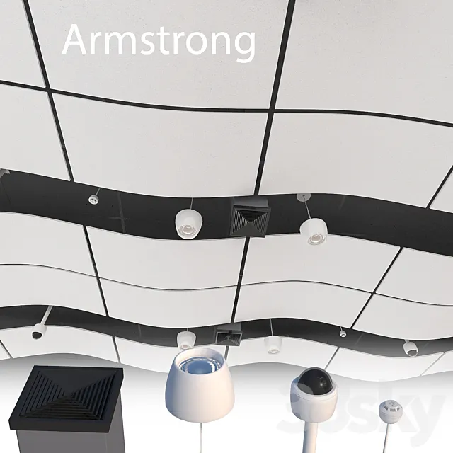 Armstrong Acoustic Ceiling 1 3D Model Armstrong Acoustic Ceiling 1 3D Model