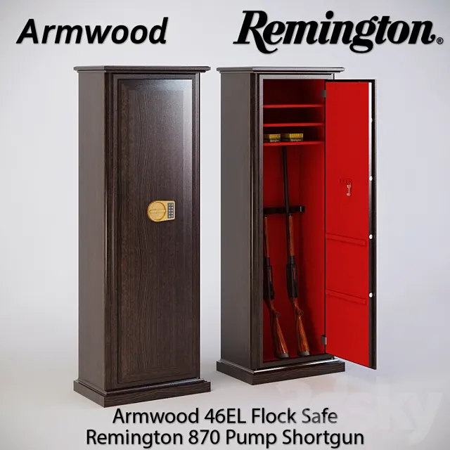 Armwood 46EL Flock & Remington 870 Pump Shortgun 3D Model Armwood 46EL Flock & Remington 870 Pump Shortgun 3D Model