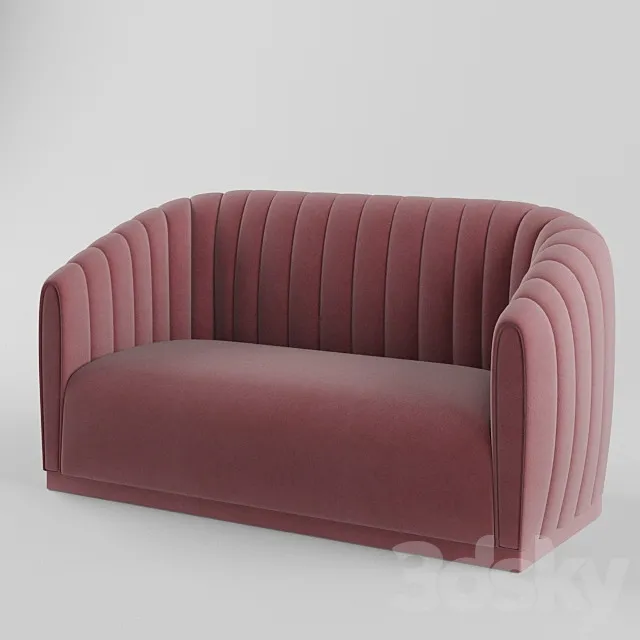 Arno Blush Velvet Sofa 3D Model Arno Blush Velvet Sofa 3D Model