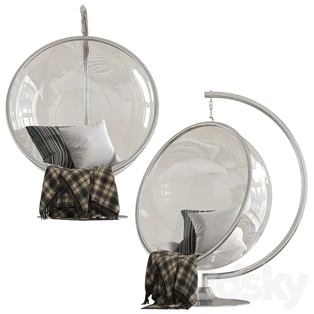 Aron Living Bubble Chair with Stand 3D Model