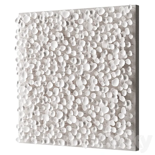 Art canvas with white petals 3D Model Art canvas with white petals 3D Model