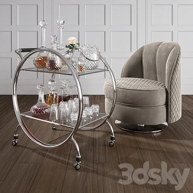 Art Deco Bar set 3DModel Art Deco Bar set 3DModel