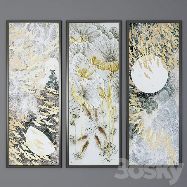 ART DECO BED_ 19 3D Model ART DECO BED_ 19 3D Model