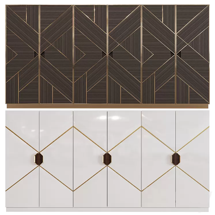 Art Deco Cabinets 01 3D Model