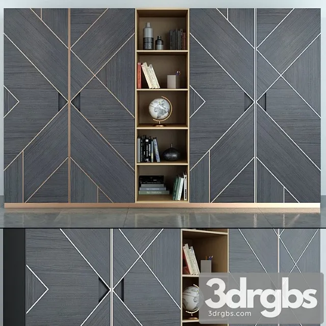 Art deco cabinets 029 3D Model Download