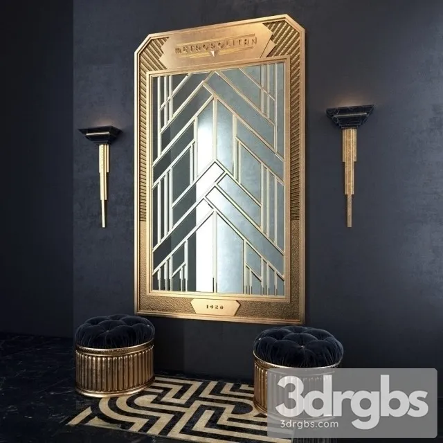 Art Deco Composition Mirror 3D Model Download Art Deco Composition Mirror 3D Model Download