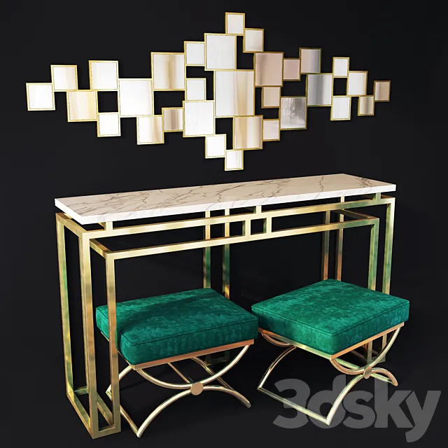Art Deco dressing table _ console. Console table by Lux Design 3D Model