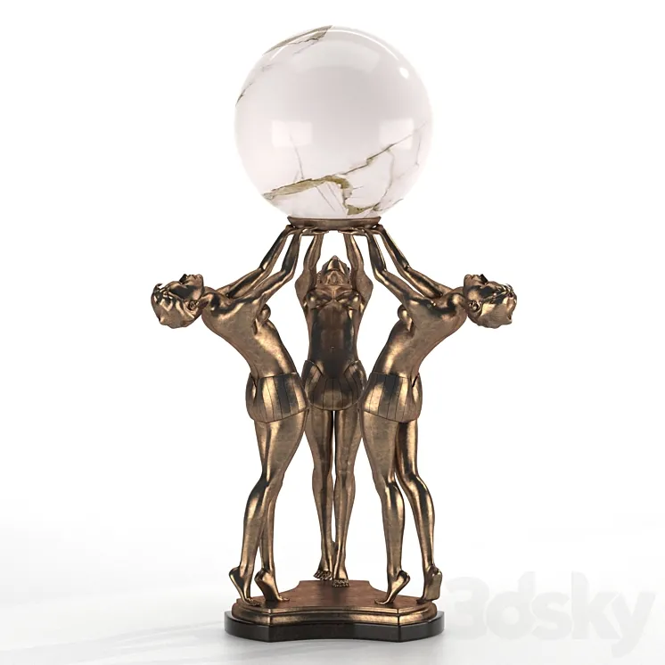 Art deco lady masterpiece 3D Model Free Download