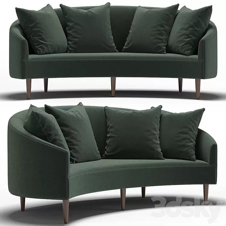 Art Deco Petite Sofa 3D Model