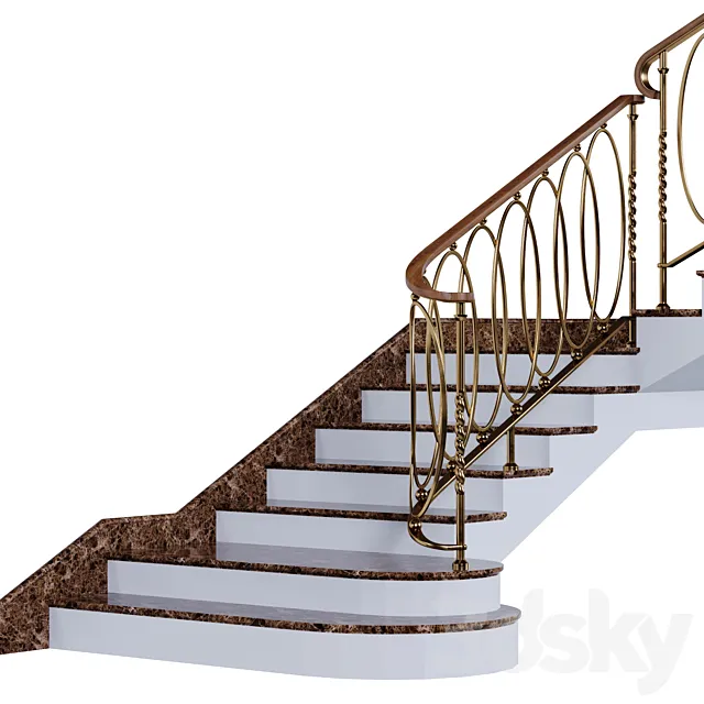 Art Deco Staircase-02 3D Model