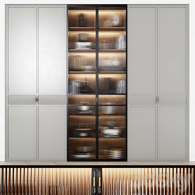 Art Deco style wardrobe 13 3D Model Free Download