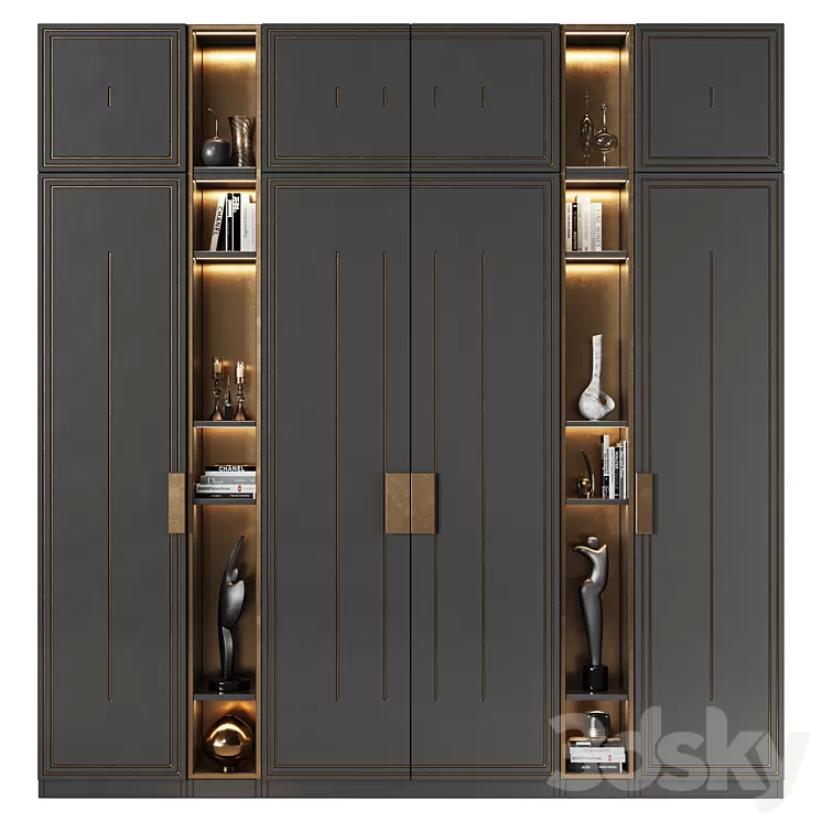Art Deco wardrobes 08 3D Model Art Deco wardrobes 08 3D Model