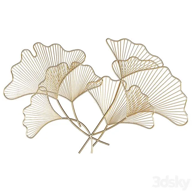 art. GM12080 WALL DECOR GINKGO METAL 3D Model art. GM12080 WALL DECOR GINKGO METAL 3D Model