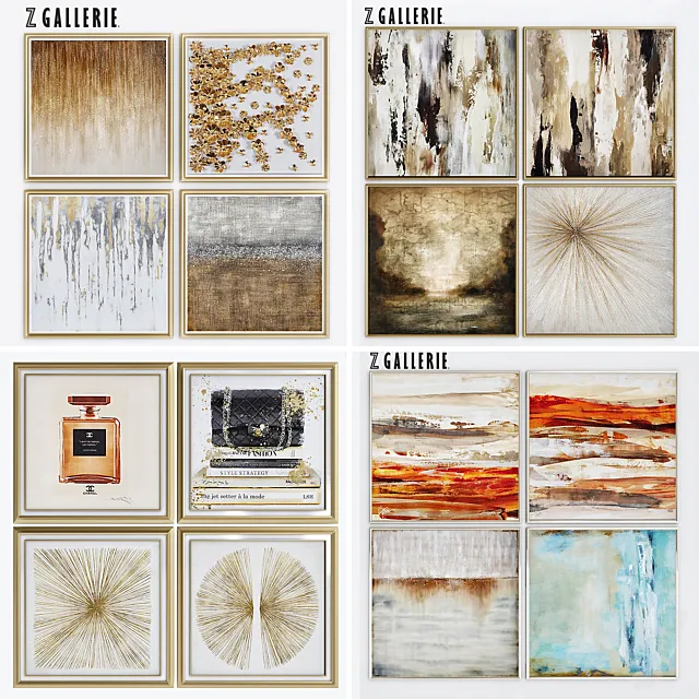 Art Gold decor frame 3D Model Art Gold decor frame 3D Model