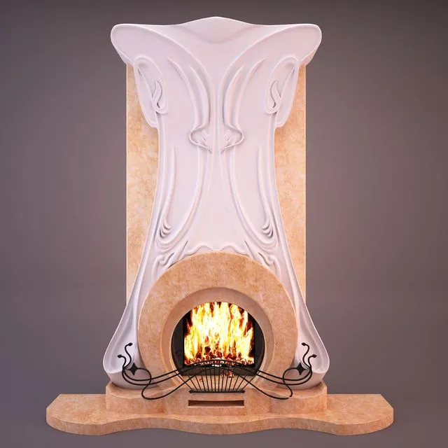 Art Nouveau Fireplace 3D Model