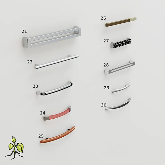 Art Nouveau handles Vol # 3 3D Model