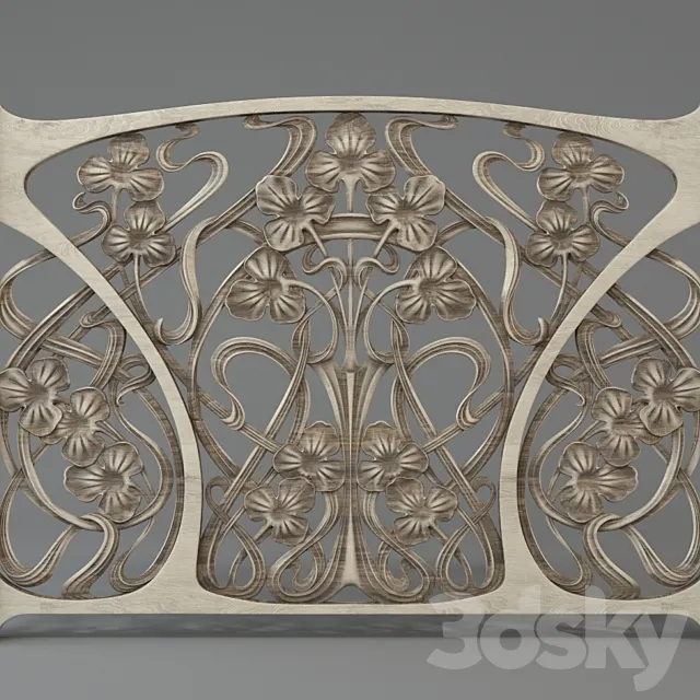 Art Nouveau Radiator Screen 3D Model Art Nouveau Radiator Screen 3D Model
