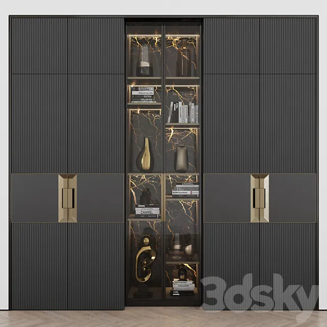 Art Nouveau wardrobe 01 3D Model