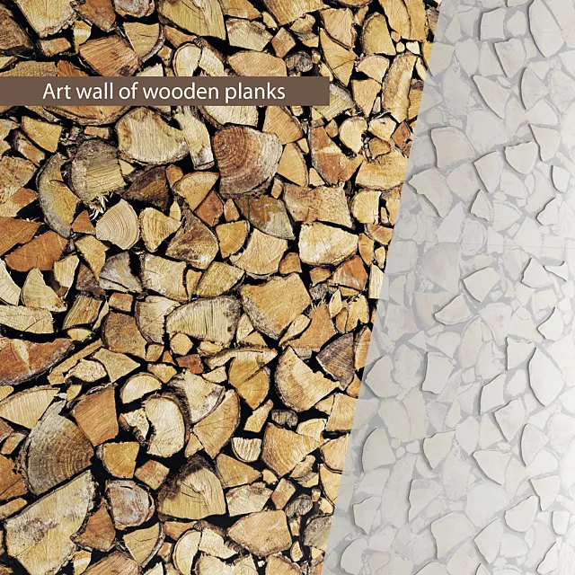ART wall of boards. wall decor. plank panels. wooden decor. boards. wooden wall. panel. slats. timber. firewood 3DModel ART wall of boards. wall decor. plank panels. wooden decor. boards. wooden wall. panel. slats. timber. firewood 3DModel