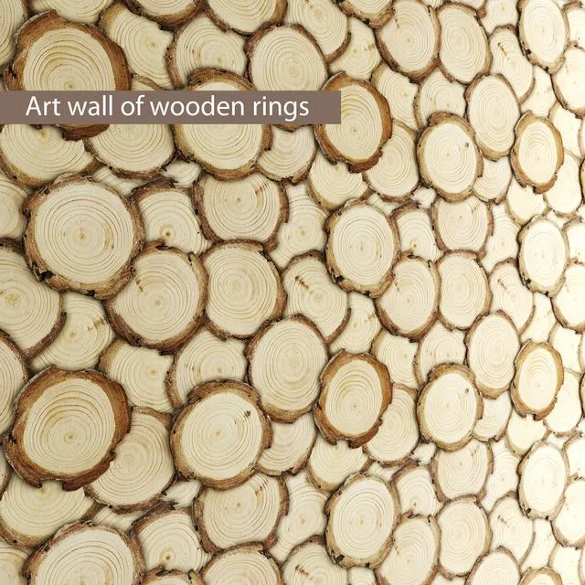Art wall of wooden rings 3D Model Art wall of wooden rings 3D Model
