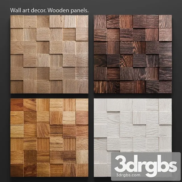 Art Wood Panels Mosaic 3D Model Download