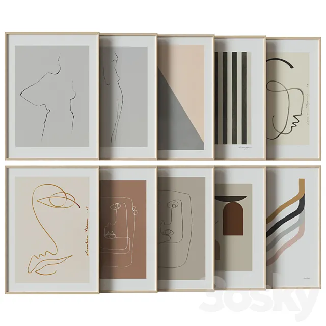 art work set_12 3D Model art work set_12 3D Model