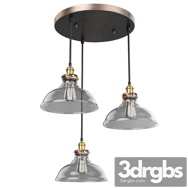Artcraft 3-light bronze and copper pendant suspension 3D Model Download Artcraft 3-light bronze and copper pendant suspension 3D Model Download