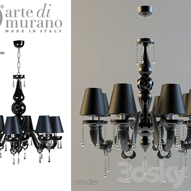 Arte di Murano Chandelier 8-7492 3D Model Arte di Murano Chandelier 8-7492 3D Model