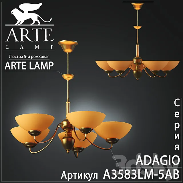Arte lamp _ Adagio A3583LM-5AB 3D Model Arte lamp _ Adagio A3583LM-5AB 3D Model