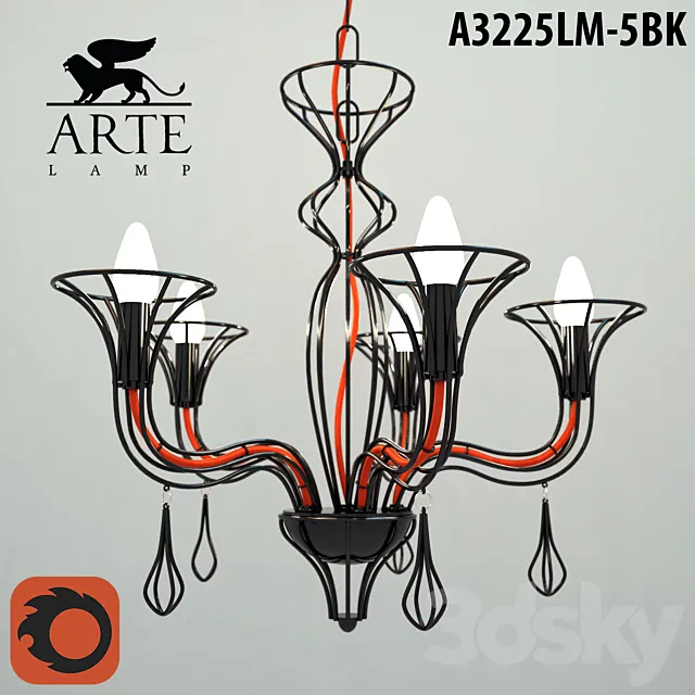 Arte lamp A3225LM-5BK 2 3DModel Arte lamp A3225LM-5BK 2 3DModel