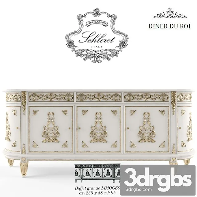 Artearredo diner du roi buffet limoges 2 3D Model Download